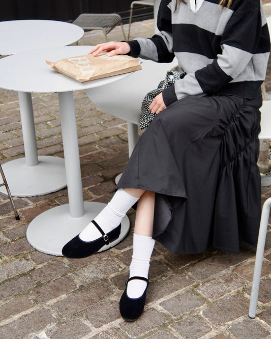 Core Mary Jane Flats - Black Velvet (Pre-Order)