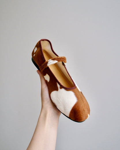 Fauna Mary Jane Flats - Brown Cowhide (Pre-Order)