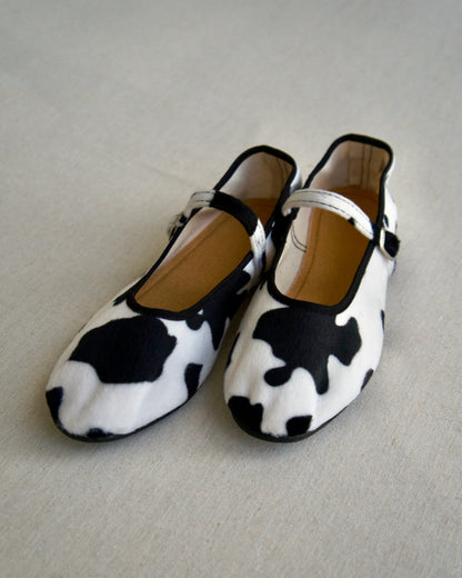 Fauna Mary Jane Flats - Black Cowhide (Pre-Order)