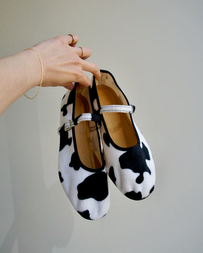 Fauna Mary Jane Flats - Black Cowhide (Pre-Order)