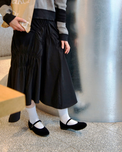 Core Mary Jane Flats - Black Velvet (Pre-Order)