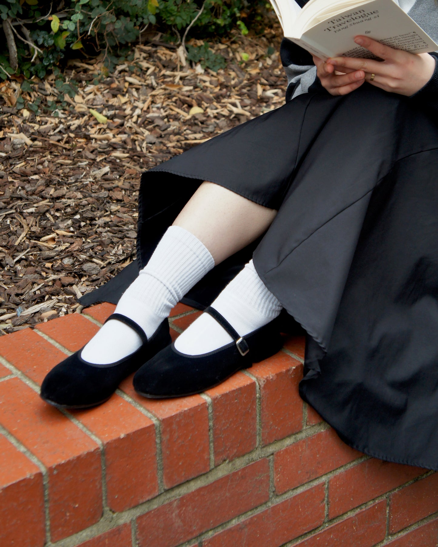Core Mary Jane Flats - Black Velvet (Pre-Order)